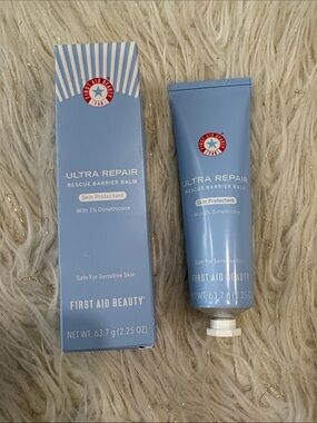 First Aid Beauty Ultra Repair Rescue Barrier Balm - Light Blue Tube & Box